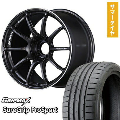 【取付対象】225/40R18 夏タイヤ ホイール4本セット GRIPMAX シュアグリップ PRO SPORTS BSW（限定） (5/100車用) YOKOHAMA アドバンレーシング RSIII 18インチ【送料無料】｜アークタイヤ 店