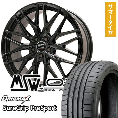 【取付対象】225/35R19 夏タイヤ ホイール4本セット GRIPMAX シュアグリップ PRO SPORTS BSW（限定） (5/114車用) MSW by OZ Racing MSW 50(グロスブラック) 19インチ【送料無料】