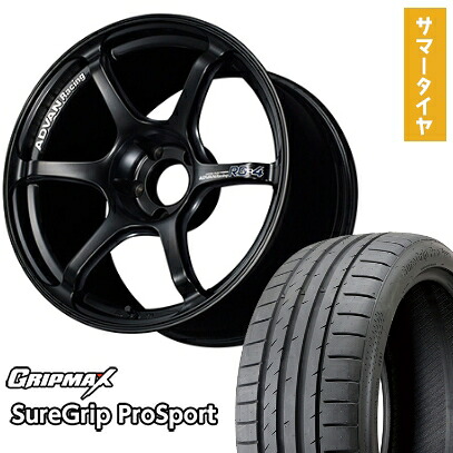 【取付対象】225/40R18 夏タイヤ ホイール4本セット GRIPMAX シュアグリップ PRO SPORTS BSW（限定） (5/114車用) YOKOHAMA アドバンレーシング RG4 18インチ【送料無料】
