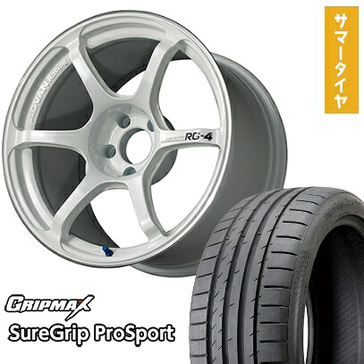 【取付対象】225/40R18 夏タイヤ ホイール4本セット GRIPMAX シュアグリップ PRO SPORTS BSW(限定) (5/114車用) YOKOHAMA アドバンレーシング RG4 18インチ【送料無料】|アークタイヤ 店