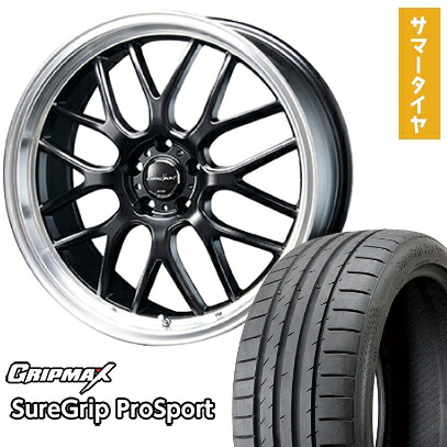 【取付対象】225/40R19 夏タイヤ ホイール4本セット GRIPMAX シュアグリップ PRO SPORTS BSW（限定） (5/114車用) BLEST ユーロスポーツ タイプ805 セミグロスブラック 19インチ【送料無料】