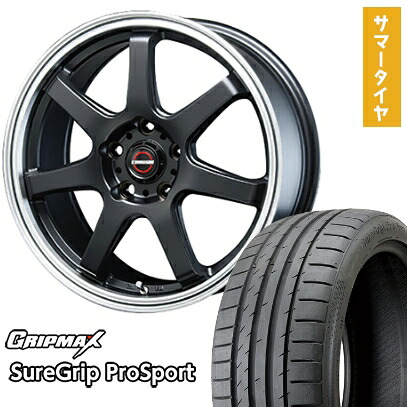 【取付対象】225/40R18 夏タイヤ ホイール4本セット GRIPMAX シュアグリップ PRO SPORTS BSW（限定） (5/114車用) BLEST ユーロマジック タイプS-07 18インチ【送料無料】 79,365円