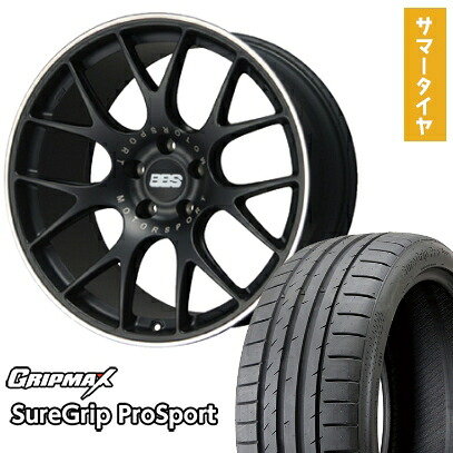 【取付対象】245/40R20 夏タイヤ ホイール4本セット GRIPMAX シュアグリップ PRO SPORTS BSW（限定） (5/114車用) BBS GERMANY CH-R サテンブラック 20インチ【送料無料】