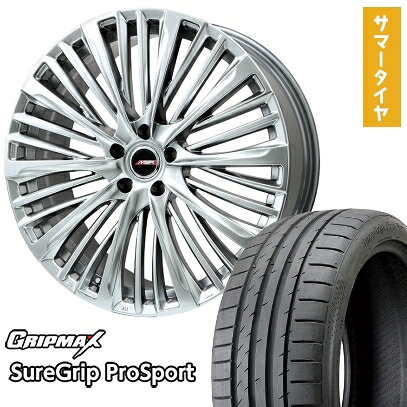 【取付対象】245/40R19 夏タイヤ ホイール4本セット GRIPMAX シュアグリップ PRO SPORTS BSW（限定） (5/114車用) PREMIX MER-X(ハイパーシルバー) 19インチ【送料無料】