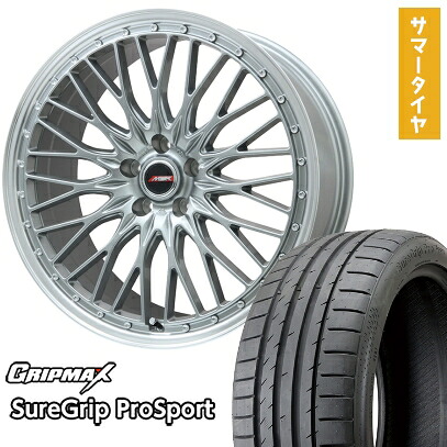 【取付対象】245/40R20 夏タイヤ ホイール4本セット GRIPMAX シュアグリップ PRO SPORTS BSW（限定） (5/114車用) PREMIX MER PROMESH ダークシルバー/リムポリッシュ 20インチ【送料無料】