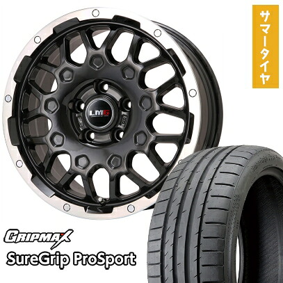 【取付対象】215/45R18 夏タイヤ ホイール4本セット (5/114車用) GRIPMAX シュアグリップ PRO SPORTS BSW(限定) LEHRMEISTER LMG MS-9W ブラック/ブラッククリアリム 18インチ【送料無料】|アークタイヤ 店