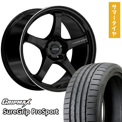 【取付対象】215/40R18 夏タイヤ ホイール４本セット (5/100車用) GRIPMAX シュアグリップ PRO SPORTS BSW（限定） ホットスタッフ クロススピード ハイパーエディションCR5 18インチ【送料無料】｜アークタイヤ 店