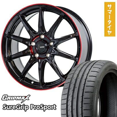 【取付対象】225/45R18 夏タイヤ ホイール4本セット (5/114車用) GRIPMAX シュアグリップ PRO SPORTS BSW(限定) ホットスタッフ ジースピード P-05R 18インチ【送料無料】|アークタイヤ 店