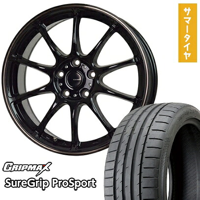 【取付対象】225/45R18 夏タイヤ ホイール4本セット (5/114車用) GRIPMAX シュアグリップ PRO SPORTS BSW(限定) ホットスタッフ ジースピード P-07 18インチ【送料無料】|アークタイヤ 店