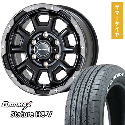 【取付対象】215/65R16 夏タイヤ ホイール4本セット ハイエース200系 GRIPMAX スタチャー HC-V RWL 109/107S（限定） JAOS アダマスBL5 16インチ【送料無料】