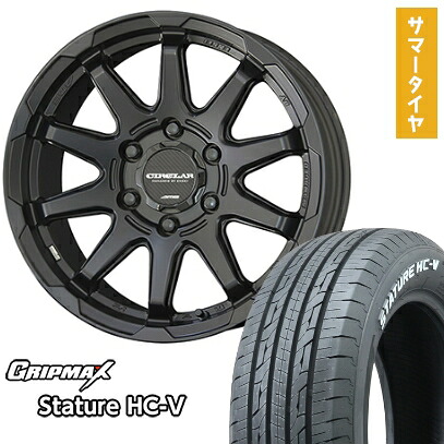 【取付対象】195/80R15 夏タイヤ ホイール4本セット ハイエース200系 GRIPMAX スタチャー HC-V RWL 107/105Q（限定） KYOHO サーキュラー C10X 15インチ【送料無料】 55,440円