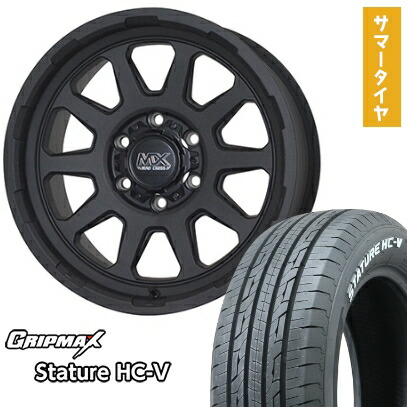 【取付対象】195/80R15 夏タイヤ ホイール4本セット ハイエース200系 GRIPMAX スタチャー HC-V RWL 107/105Q（限定） HOT STUFF マッドクロス レンジャー 15インチ【送料無料】