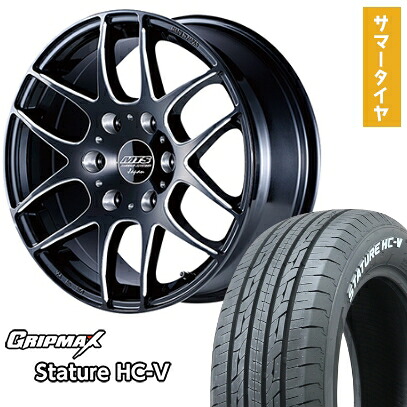 【新品】ハイエース200系 夏タイヤ ホイール４本セット 225/50R18 グリップマックス スタチャー HC-V RWL 107/105T（限定） エムテクノ M.T.S.JAPAN アドバンス キャステッド 18インチ(送料無料)