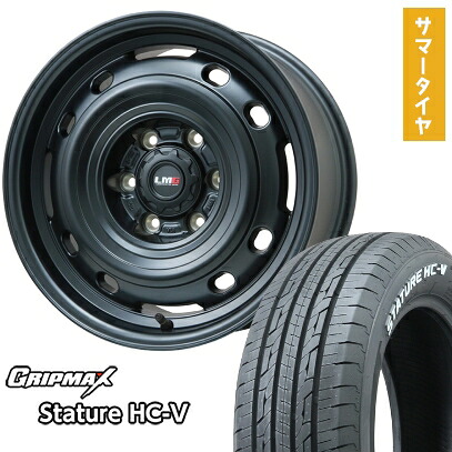 【取付対象】195/80R15 夏タイヤ ホイール4本セット ハイエース200系 GRIPMAX スタチャー HC-V RWL 107/105Q（限定） レアマイスター LMG OFF-STYLE 2 (マットブラック) 15インチ【送料無料】｜アークタイヤ 店