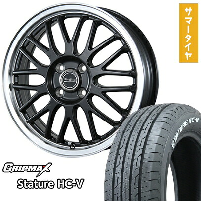 【取付対象】145/80R12 夏タイヤ ホイール４本セット 軽自動車用（軽トラ 軽バン） GRIPMAX スタチャー HC-V RWL 80/78N（限定） ブレスト ビートステージ MT-C 12インチ【送料無料】
