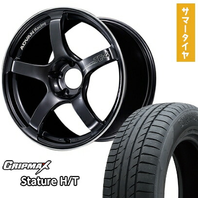 【取付対象】225/55R18 夏タイヤ ホイール4本セット GRIPMAX スタチャー H/T BSW（限定） (5/100車用) YOKOHAMA アドバンレーシング TC4 18インチ【送料無料】