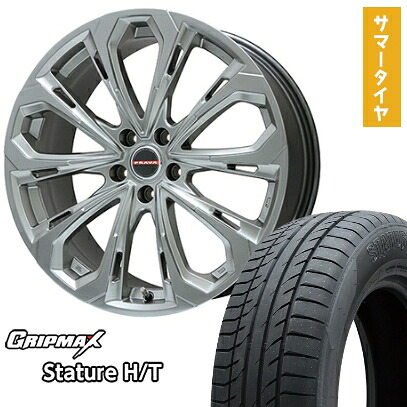 【取付対象】225/60R18 夏タイヤ ホイール4本セット GRIPMAX スタチャー H/T BSW（限定） (5/114車用) BIGWAY LEYSEEN プラバ5X(クロームハイパーシルバー) 18インチ【送料無料】