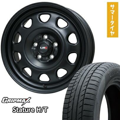 【取付対象】225/65R17 夏タイヤ ホイール4本セット GRIPMAX スタチャー H/T BSW（限定） (5/114車用) LEHRMEISTER LMG OFF-STYLE(マットブラック) 17インチ【送料無料】