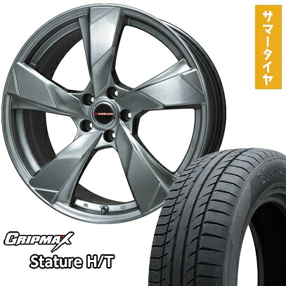 【取付対象】225/60R18 夏タイヤ ホイール4本セット GRIPMAX スタチャー H/T BSW(限定) (5/114車用) PREMIX ヴェランV(クロームハイパーシルバー) 18インチ【送料無料】|アークタイヤ 店