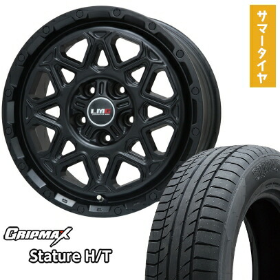 【取付対象】225/65R17 夏タイヤ ホイール4本セット GRIPMAX スタチャー H/T BSW（限定） (5/114車用) LEHRMEISTER LMG モンタグナ(マットブラック) 17インチ【送料無料】