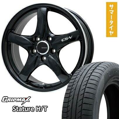 【取付対象】235/50R18 夏タイヤ ホイール4本セット GRIPMAX スタチャー H/T BSW（限定） (5/114車用) LEHRMEISTER CS-V(グロスブラック/リムポリッシュ) 18インチ【送料無料】