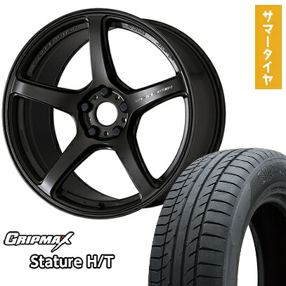 【取付対象】225/55R18 夏タイヤ ホイール4本セット GRIPMAX スタチャー H/T BSW（限定） (5/114車用) WORK エモーション T5R 18インチ【送料無料】 102,300円