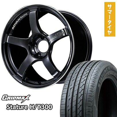 【取付対象】225/55R18 夏タイヤ ホイール4本セット GRIPMAX スタチャー H/T300 BSW(限定) (5/100車用) YOKOHAMA アドバンレーシング TC4 18インチ【送料無料】