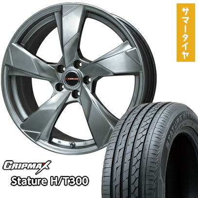 【取付対象】225/60R18 夏タイヤ ホイール4本セット GRIPMAX スタチャー H/T300 BSW（限定） (5/114車用) PREMIX ヴェランV(クロームハイパーシルバー) 18インチ【送料無料】