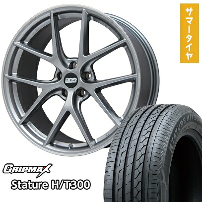 【取付対象】235/55R19 夏タイヤ ホイール4本セット GRIPMAX スタチャー H/T300 BSW（限定） (5/114車用) BBS GERMANY CI-R プラチナムシルバー 19インチ【送料無料】