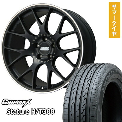 【取付対象】235/55R20 夏タイヤ ホイール4本セット GRIPMAX スタチャー H/T300 BSW(限定) (5/114車用) BBS GERMANY CH-R サテンブラック 20インチ【送料無料】