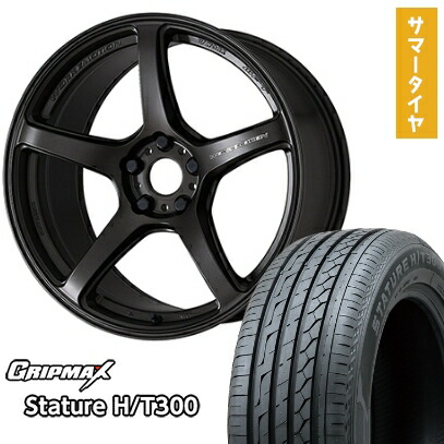 【取付対象】235/55R18 夏タイヤ ホイール4本セット GRIPMAX スタチャー H/T300 BSW（限定） (5/114車用) WORK エモーション T5R 18インチ【送料無料】