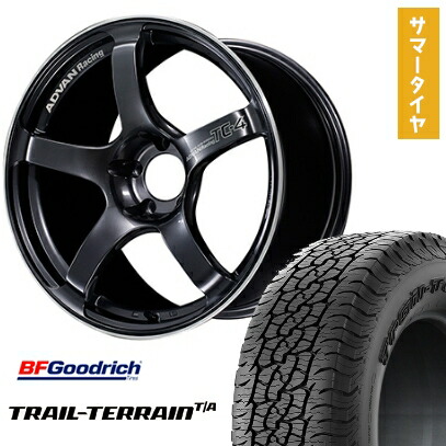 【取付対象】225/55R18 夏タイヤ ホイール4本セット BFグッドリッチ トレールテレーンT/A ORBL (5/100車用) YOKOHAMA アドバンレーシング TC4 18インチ【送料無料】｜アークタイヤ 店