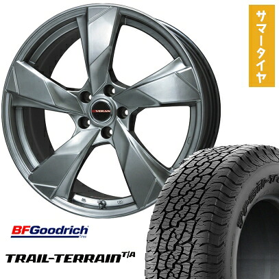 【取付対象】225/60R18 夏タイヤ ホイール4本セット BFグッドリッチ トレールテレーンT/A ORBL (5/114車用) PREMIX ヴェランV(クロームハイパーシルバー) 18インチ【送料無料】｜アークタイヤ 店