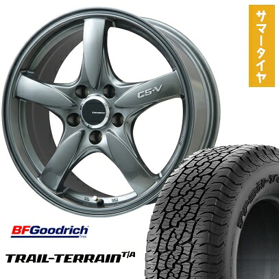 【取付対象】225/60R18 夏タイヤ ホイール4本セット BFグッドリッチ トレールテレーンT/A ORBL (5/114車用) LEHRMEISTER CS-V(ガンメタ) 18インチ【送料無料】｜アークタイヤ 店