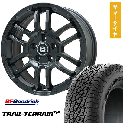 【取付対象】225/55R18 夏タイヤ ホイール4本セット BFグッドリッチ トレールテレーンT/A ORBL (5/114車用) BIGWAY B-LUGNAS FRD(マットブラック) 18インチ【送料無料】|アークタイヤ 店