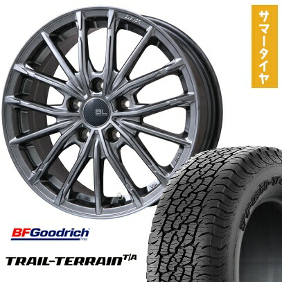 【取付対象】225/55R18 夏タイヤ ホイール4本セット BFグッドリッチ トレールテレーンT/A ORBL (5/114車用) BRANDLE-LINE DF-10M ハイパーグレー 18インチ【送料無料】