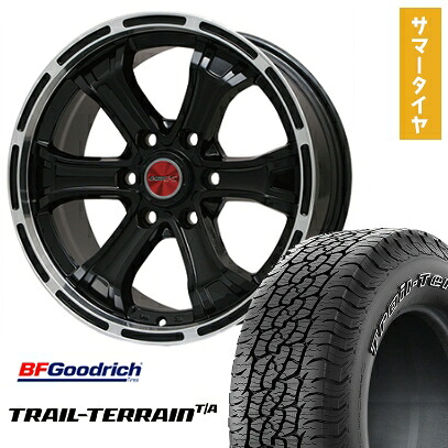 【取付対象】265/65R17 夏タイヤ ホイール4本セット BFグッドリッチ トレールテレーンT/A ORWL (6/139車用) BIGWAY B-MUD K(グロスブラックリムポリッシュトヨタ用 17インチ【送料無料】