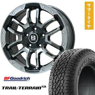 【取付対象】225/65R17 夏タイヤ ホイール4本セット BFグッドリッチ トレールテレーンT/A ORWL (5/114車用) BIGWAY B-LUGNAS FRD(ブラックポリッシュ/ブラッククリア) 17インチ【送料無料】｜アークタイヤ 店