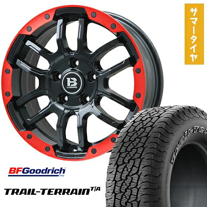 【取付対象】245/65R17 夏タイヤ ホイール4本セット RAV4(Adventure) BFグッドリッチ トレールテレーンT/A ORWL BIGWAY B-LUGNAS FRD(マットブラック/レッドリム) 17インチ【送料無料】|アークタイヤ 店
