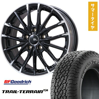 【取付対象】225/65R17 夏タイヤ ホイール4本セット BFグッドリッチ トレールテレーンT/A ORWL (5/114車用) BRANDLE-LINE DF-10M グロスブラック/カットスポーク 17インチ【送料無料】
