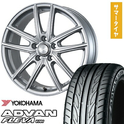 【取付対象】195/45R17 夏タイヤ ホイール4本セット YOKOHAMA アドバン フレバV701 (5/114車用) BRIDGESTONE エコフォルム SE-20 17インチ【送料無料】