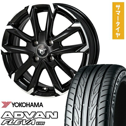 【取付対象】195/45R17 夏タイヤ ホイール4本セット YOKOHAMA アドバン フレバV701 (4/100車用) MONZA JPスタイル MJ-V 17インチ【送料無料】｜アークタイヤ 店