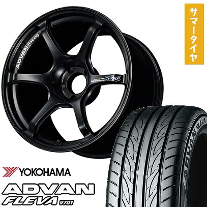 【取付対象】195/45R17 夏タイヤ ホイール4本セット YOKOHAMA アドバン フレバV701 (4/100車用) YOKOHAMA アドバンレーシング RG4 17インチ【送料無料】
