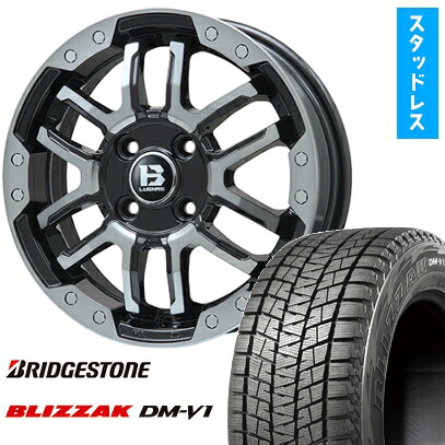 【取付対象】215/65R16 スタッドレスタイヤ ホイール4本セット アルファード/ヴェルファイア等 BRIDGESTONE ブリザック DM-V1 DMV1 BIGWAY B-LUGNAS FRD(ブラックポリッシュ/ブラッククリア) 16インチ【送料無料】|アークタイヤ 店