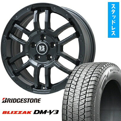 【取付対象】225/65R17 スタッドレスタイヤ ホイール4本セット BRIDGESTONE ブリザック DM-V3 DMV3 (5/114車用) BIGWAY B-LUGNAS FRD(マットブラック) 17インチ【送料無料】｜アークタイヤ 店