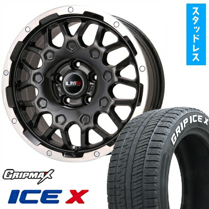 【取付対象】215/60R16 スタッドレスタイヤ ホイール４本セット 5/114車用 GRIPMAX アイスX RWL ホワイトレター(限定) LEHRMEISTER LMG MS-9W ブラック/ブラッククリアリム 16インチ(送料無料)