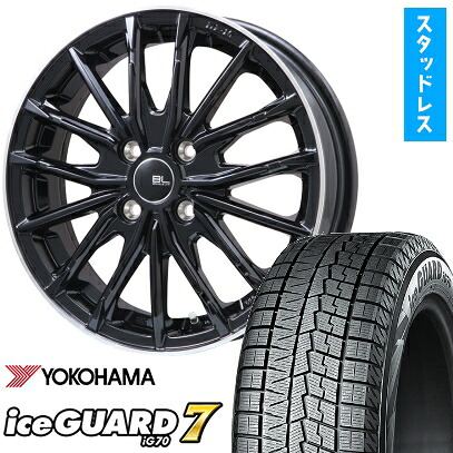 【取付対象】195/65R16 スタッドレスタイヤ ホイール4本セット ライズ/ロッキー（ハイブリッド） YOKOHAMA アイスガード セブンIG70 ブランドルライン DF-10M グロスブラック/リムポリッシュ 16インチ【送料無料】｜アークタイヤ 店