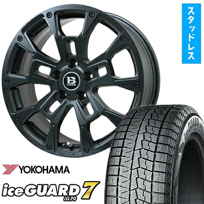 【取付対象】235/60R18 スタッドレスタイヤ ホイール4本セット YOKOHAMA アイスガード セブンIG70 (5/114車用) ビッグウエイ B-LUGNAS BRD(マットブラック) 18インチ【送料無料】｜アークタイヤ 店 105,050円