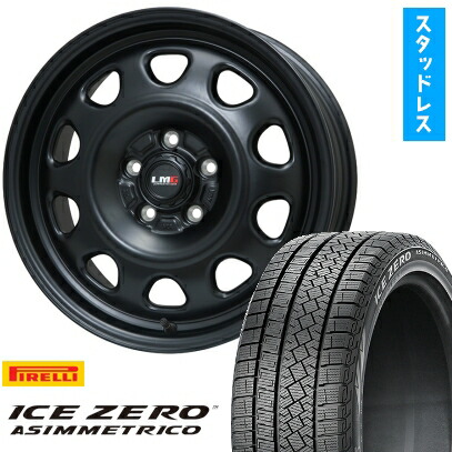 【取付対象】215/60R17 スタッドレスタイヤ ホイール4本セット PIRELLI ウィンター アイスゼロアシンメトリコ (5/114車用) LEHRMEISTER LMG OFF-STYLE(マットブラック) 17インチ【送料無料】 69,355円