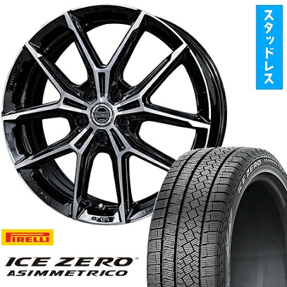 【取付対象】225/60R18 スタッドレスタイヤ ホイール４本セット 40系アルファード/ヴェルファイア用 PIRELLI ウィンター アイスゼロアシンメトリコ KYOHO スマック +EK M1 トヨタ車専用 18インチ(送料無料)